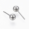 Tarnish Resistant 201 Stainless Steel Ball Stud Earrings STAS-H413-02P-B-2