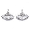 Brass Micro Pave Clear Cubic Zirconia Pendants ZIRC-S069-005P-1