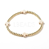 3Pcs 3 Style Natural White Jade & Synthetic Turquoise(Dyed) & Hematite Beaded Stretch Bracelets Set BJEW-JB07975-7