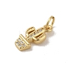 Real 18K Gold Plated Brass Pave Cubic Zirconia Pendants KK-M283-05B-G-2