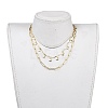 Brass Chain Tiered Necklaces NJEW-JN02829-5