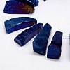 Electroplated Natural & Dyed Agate Bead Strands G-N0169-001D-2