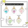   50Pcs 5 Colors Luminous Glass Pendants GLAA-PH0002-59-2