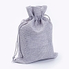 Polyester Imitation Burlap Packing Pouches Drawstring Bags ABAG-R004-18x13cm-09-1