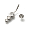 304 Stainless Steel Clear Cubic Zirconia Curved Barbell Belly Button Rings AJEW-D306-03P-05-3