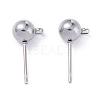 304 Stainless Steel Ball Post Stud Earring Findings STAS-Z035-01P-A-1