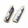 Natural Grey Agate Big Pendants G-Q494-03-2