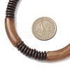 12MM Two Tone Acrylic & CCB Plastic & Coconut Curved Tube Beaded Necklaces for Women NJEW-JN05373-03-3
