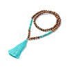 Tassel Nylon Big Pendant Necklace for Girl Women NJEW-JN03695-2