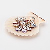 Brass Acrylic Rhinestone Spacer Beads X-RSB6mm-2