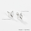 Rhodium Plated 925 Sterling Silver Ear Studs UK6907-1-2