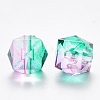 Two Tone Transparent Spray Painted Acrylic Beads ACRP-T005-26Q-2