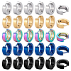 30Pcs 5 Colors 304 Stainless Steel Hoop Earrings EJEW-PH0001-45-1