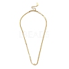 201 Stainless Steel Double Layer Necklace with Round Ball Beaded for Women NJEW-D055-01G-5