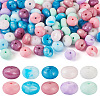  100Pcs 10 Colors Rondelle Food Grade Eco-Friendly Silicone Beads SIL-TA0001-42-1