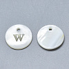 Natural White Shell Mother of Pearl Shell Charms SSHEL-N036-053W-1