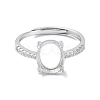 Adjustable 925 Sterling Silver Ring Components STER-K179-25P-2