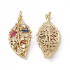 Brass Colorful Cubic Zirconia Pendants KK-E068-VA247-2-1