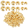 120Pcs 3 Styles Brass Crimp Beads Covers KK-SC0007-34-1