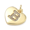 Brass Micro Pave Clear Cubic Zirconia Pendants KK-D229-01G-02-2
