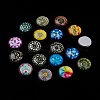 Mosaic Printed Glass Half Round/Dome Cabochons X-GGLA-N004-16mm-G-8