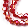 Opaque Solid Color Electroplate Glass Beads Strands EGLA-A039-P6mm-B02-2