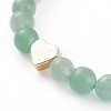 Round Natural Gemstone Beads Stretch Bracelets BJEW-JB05873-3