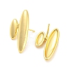 Rack Plating Brass Oval Stud Earrings EJEW-A028-30G-2