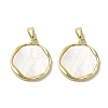 Brass Pave Shell Pendants KK-I708-13B-G-1