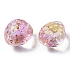 Transparent Spray Painted Glass Beads X-GLAA-R215-01-B03-3