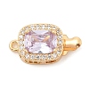 Brass Micro Pave Cubic Zirconia Box Clasps KK-C080-13G-02-1