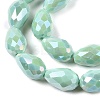Opaque Solid Color Electroplate Glass Beads Strands EGLA-N013-P8mm-B14-3