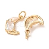 Brass Micro Pave Clear Cubic Zirconia with Enamel Charms CU-K002-47G-E-2