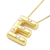 Brass & Plastic Pearl Letter Pendant Box Chain Necklaces for Women NJEW-U017-01G-05-2
