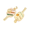 Brass Micro Pave Cubic Zirconia Pendants KK-C248-04G-03-2