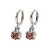 Brass Cubic Zirconia Hoop Earrings EJEW-Q015-02P-C-2