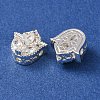 Brass Micro Pave Clear Cubic Zirconia Beads CU-CBAEC99-29S-2