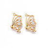 Brass Micro Pave Clear Cubic Zirconia Pendants KK-N232-145-NF-1