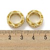 Rack Plating Brass MIcro Pave Clear Cubic Zirconia European Beads KK-B091-01G-2