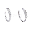 Brass Micro Pave Clear Cubic Zirconia Cuff Earrings X-EJEW-I249-13P-1