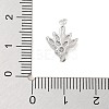 Brass Pave Clear Cubic Zirconia Leaf Links Connector Charms KK-Z061-02P-01-3
