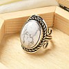 Natural & Synthetic Gemstone Adjustable Rings RJEW-I108-01AS-3