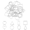 32Pcs 8 Style 304 Stainless Steel Linking Rings STAS-UN0020-52P-1