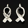 Breast Cancer Awareness Ribbon Carved Word Hope Tibetan Style Alloy Message Pendants TIBEP-S278-S-FF-1