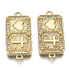 Brass Micro Pave Clear Cubic Zirconia Link ZIRC-S067-117-NF-2
