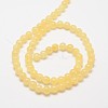 Natural Yellow Jade Bead Strands G-K121-01-6mm-2