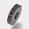 Brass Micro Pave Cubic Zirconia Bead Spacers X-ZIRC-K074-11A-02B-1