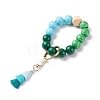 Round & Polygon Natural Wood Beads Stretch Bracelets Keychains KEYC-JKC00318-4