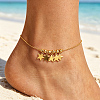 Vintage Brass Star Tassel Charm Anklets for Women CU9908-1