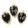 Natural Obsidian Faceted Pendants G-M431-06G-07-1